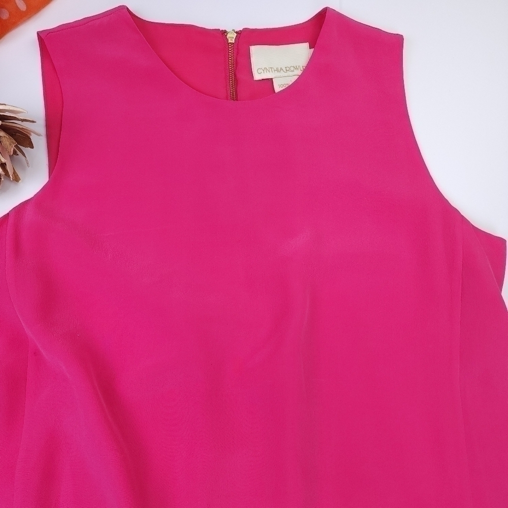 Cynthia Rowley Anthropologie Silk Pink Dress Sz 6 - Picture 3 of 13